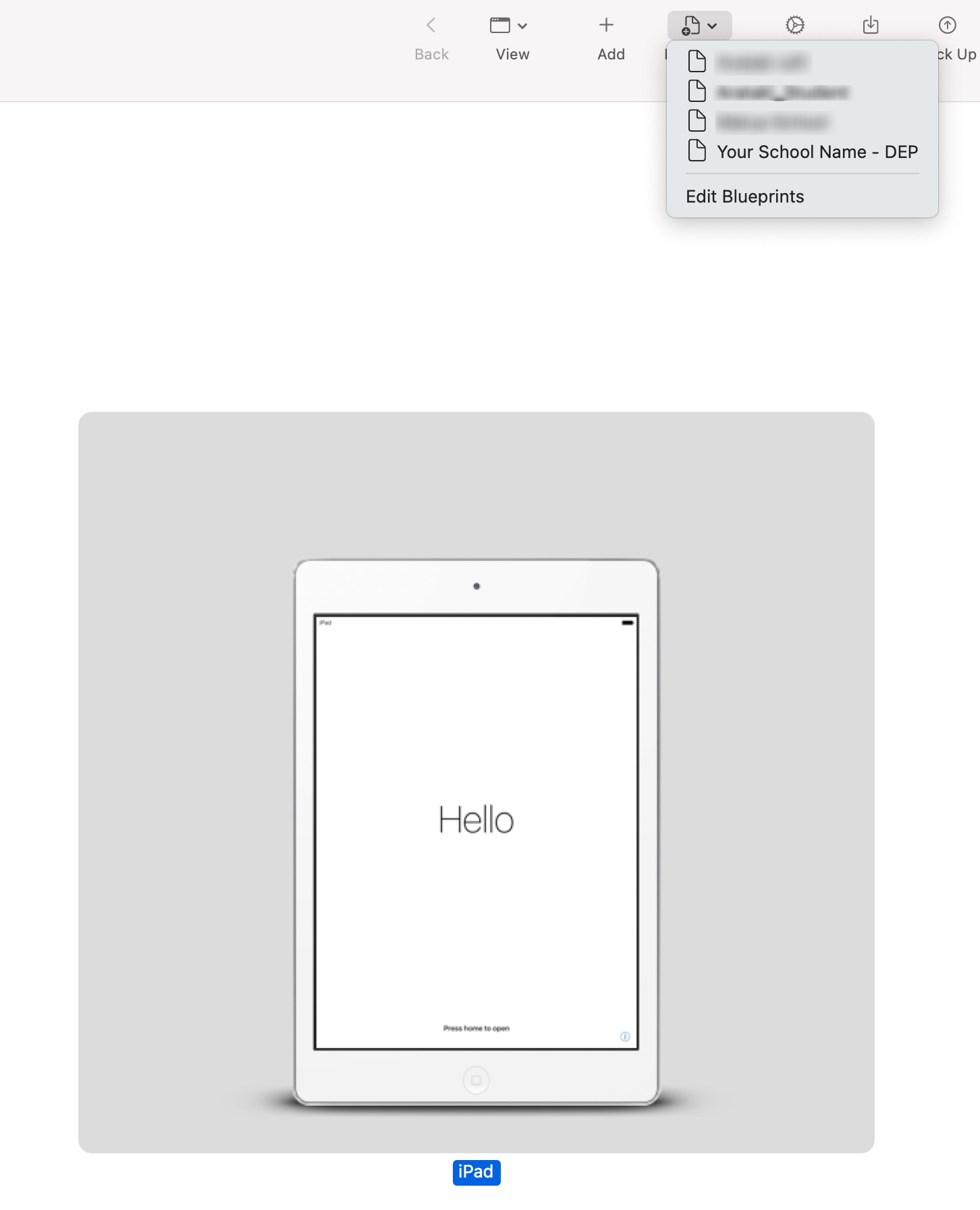 How to add an iPad to DEP Help Centre